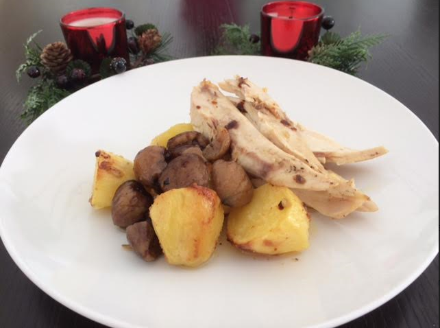 Chapon farci aux marrons.