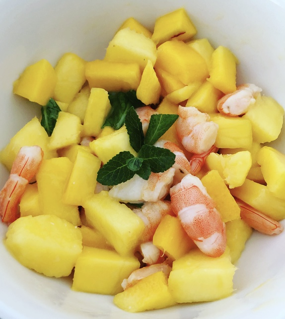 Tartare de crevette et mangue