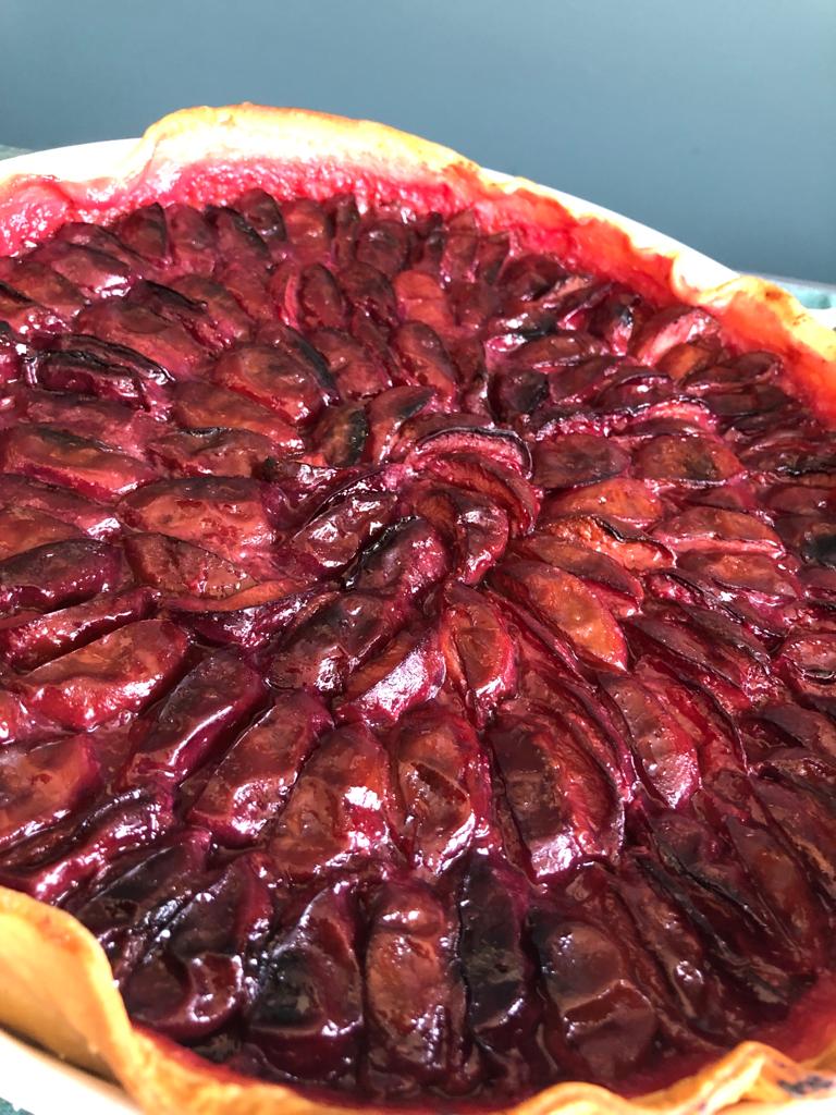 Tarte aux prunes bleues 